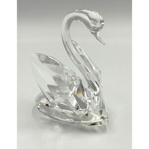 VTG *Bohemian*Crystal*Swan Figurine * From Czechoslovakia Wedding Decor Topper